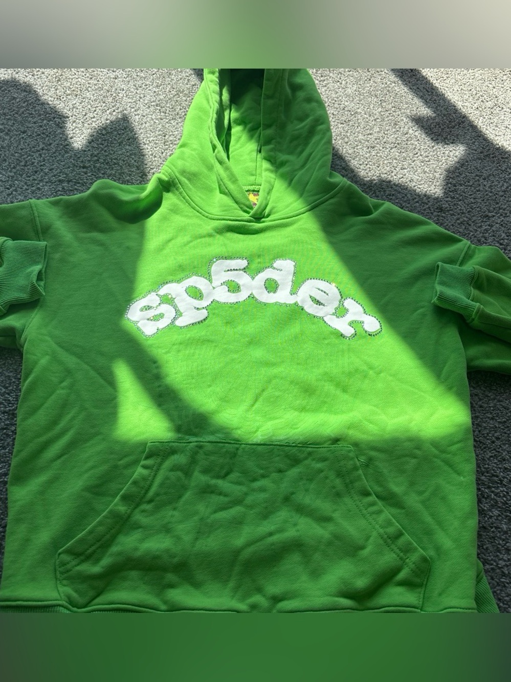 Sp5der hoodie Bright Lime Green Hoodie